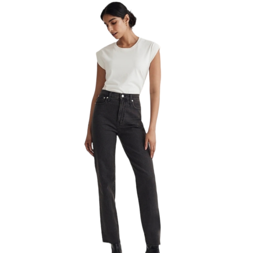 Madewell Perfect Vintage Straight Jeans Black size 31
